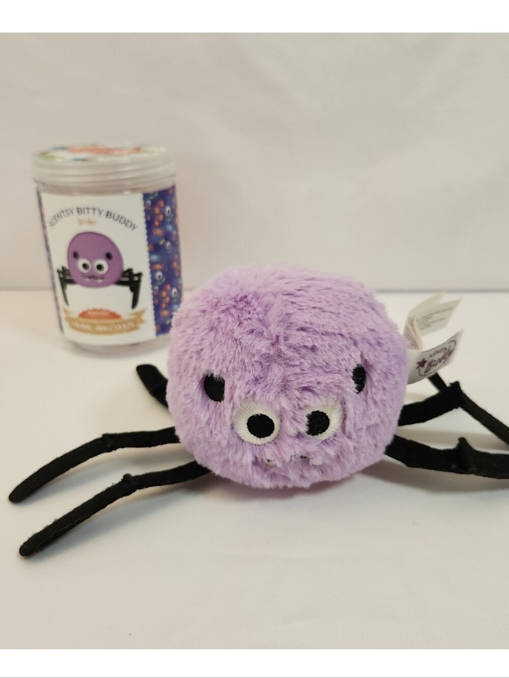 NEW Scentsy Bitty Buddy Halloween Spider Plush Caramel Apple Craze 3X9" Purple